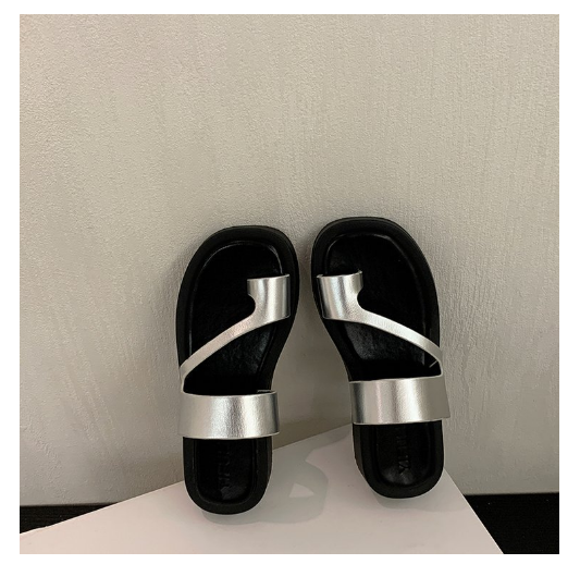 New thick-soled platform slip-ons (silver size 35-40) (contact customer service after placing order to confirm delivery size)