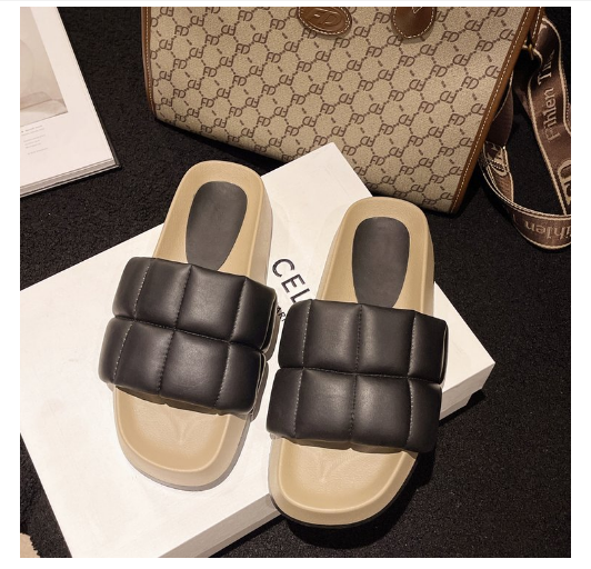 New thick-soled slippers (black size 35-40) (contact customer service after placing order to confirm delivery size)