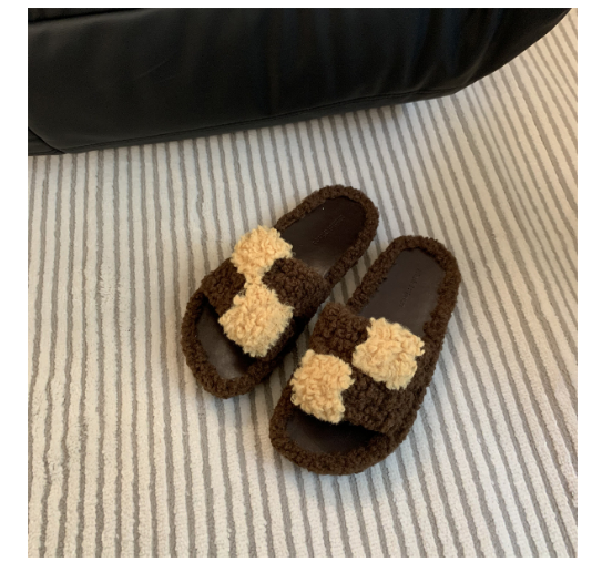 New thick-soled furry slippers (brown size 35-42) (contact customer service after placing the order to confirm the delivery size)
