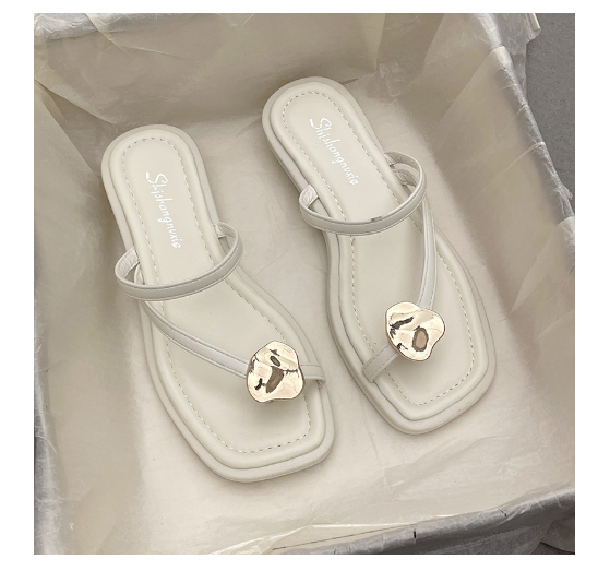 Hot selling slip-on slippers (off-white size 35-40) (contact customer service after placing order to confirm delivery size)