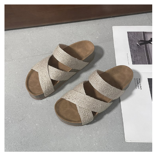 Hot selling Roman sandals (beige size 35-40) (contact customer service after placing order to confirm delivery size)