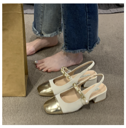 Hot selling thick heel Mary Jane toe-cap sandals (off-white/size 35-39) (contact customer service after placing the order to confirm the delivery size)