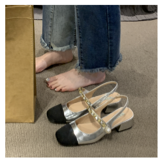 Hot Selling Thick Heel Mary Jane Toe Sandals (Silver/Size 35-39) (Contact customer service after placing the order to confirm the delivery size)
