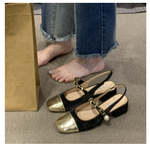 Hot selling thick heel Mary Jane toe-cap sandals (black/size 35-39) (contact customer service after placing the order to confirm the delivery size)