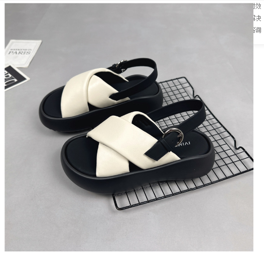 Hot selling thick-soled platform casual sandals (off-white/size 35-40) (contact customer service after placing the order to confirm the delivery size)