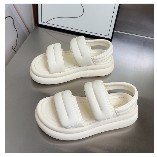 Hot selling Velcro strap sandals (off-white/size 35-40) (contact customer service after placing the order to confirm the delivery size)