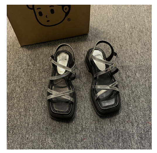 Hot selling thick-soled sandals (silver/size 35-40) (contact customer service after placing the order to confirm the delivery size)