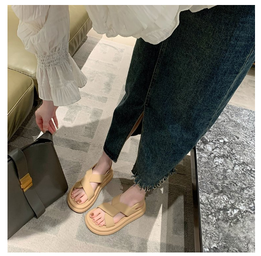 Hot selling open-toe thick-soled cross-strap beach shoes (khaki/size 35-40) (contact customer service after placing the order to confirm the delivery size)
