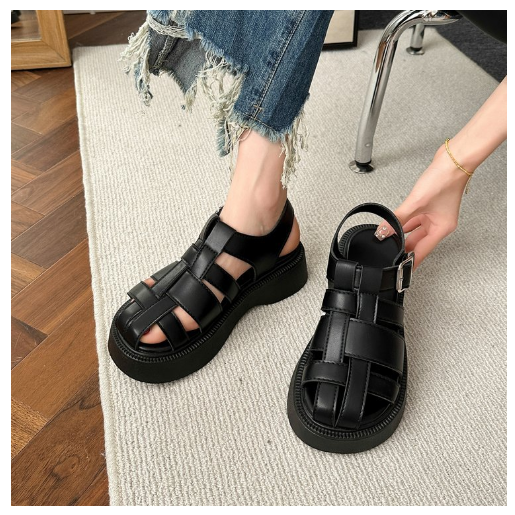Hot selling one-piece hollow woven sandals (black/size 35-40) (contact customer service after placing order to confirm delivery size)