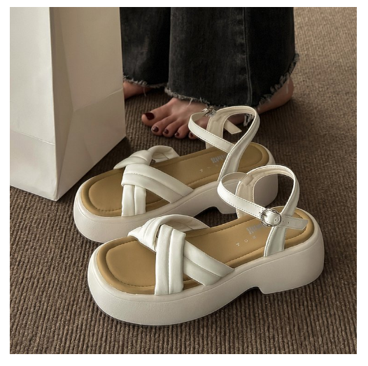 Hot selling Roman platform sandals (off-white/size 35-40) (contact customer service after placing the order to confirm the delivery size)