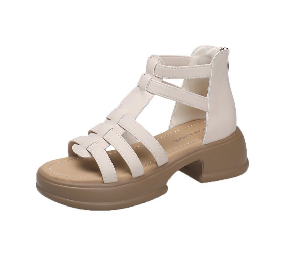 Hot selling thick-soled high-top sandals (beige/size 35-40) (contact customer service after placing the order to confirm the delivery size)