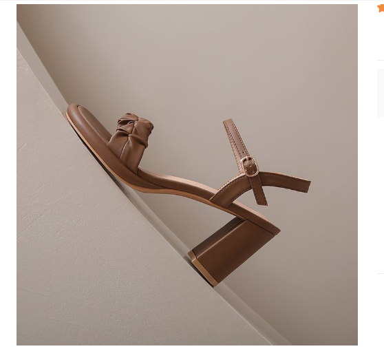 Hot selling candy color one-strap sweet sandals (6165 brown 5 cm/34-40 size) (contact customer service after placing the order to confirm the delivery size)