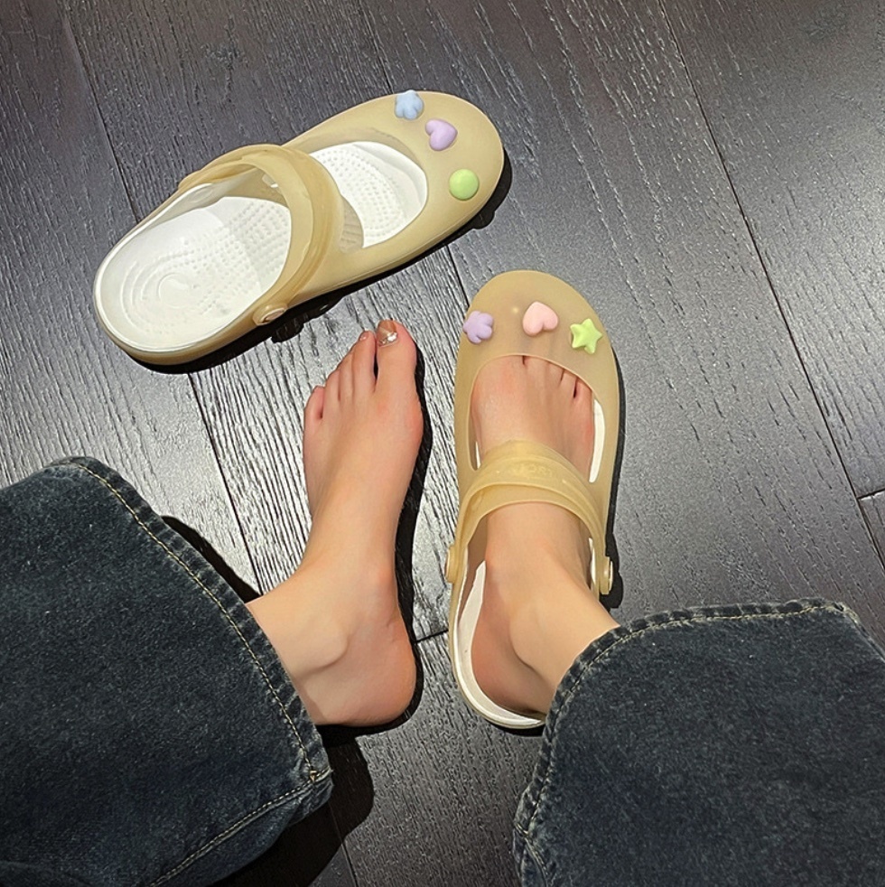 Hot selling non-slip flat sandals (beige - size: 35-40) (contact customer service after placing the order to confirm the delivery size)
