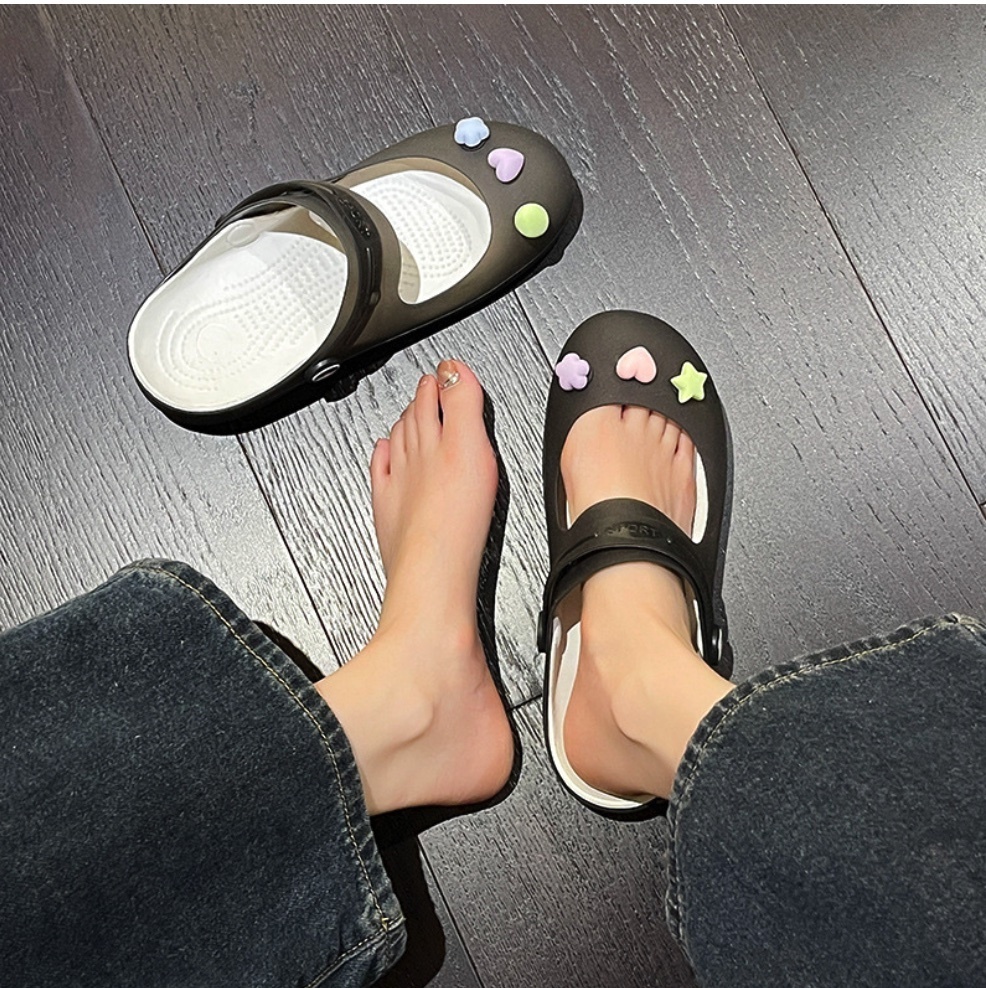 Hot selling non-slip flat sandals (black - size: 35-40) (contact customer service after placing the order to confirm the delivery size)