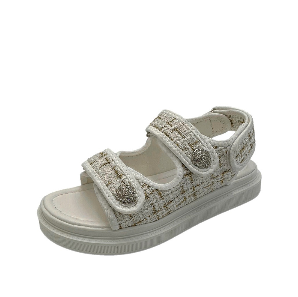 Hot selling small fragrant slippers (white sandals - size: 35-40) (contact customer service after placing the order to confirm the delivery size)