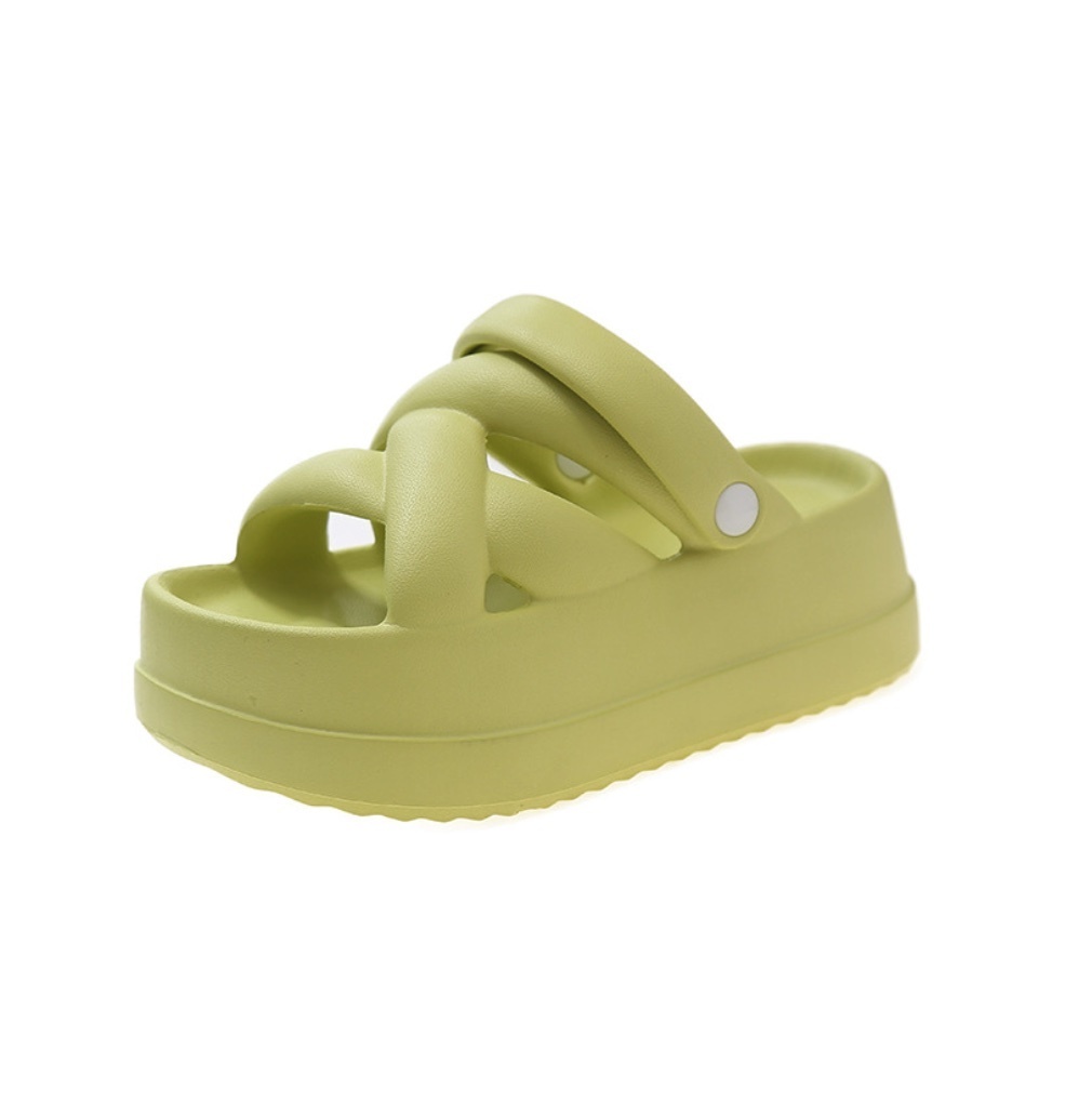 Hot selling thick-soled heightening sandals (fluorescent yellow sandals - size: 36-41) (contact customer service after placing the order to confirm the delivery size)
