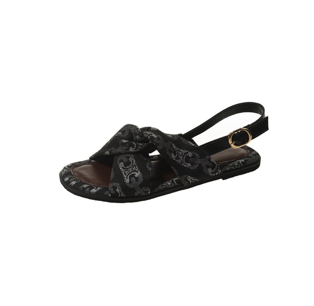 Hot selling versatile thick-soled sandals (black sandals - size: 35-40) (contact customer service after placing the order to confirm the delivery size)