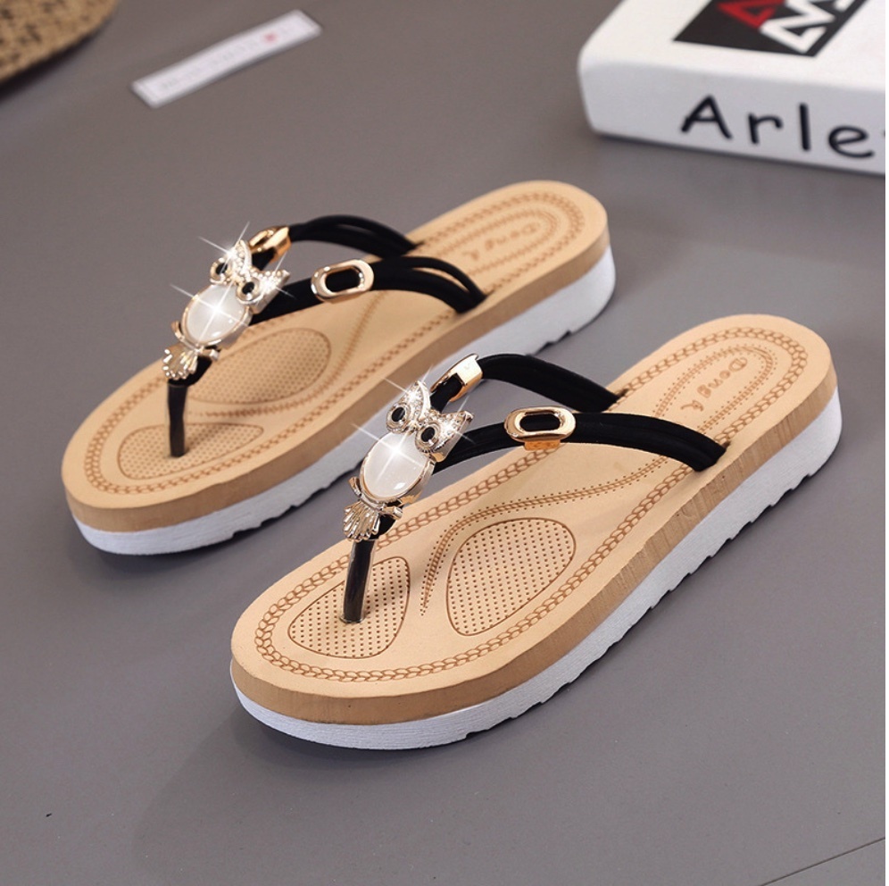 Hot selling flip-flops for women (black - size: 35-40) (contact customer service after placing the order to confirm the delivery size)