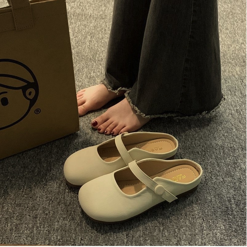 Hot selling Baotou slippers for women (off-white - size: 35-40) (contact customer service after placing the order to confirm the delivery size)