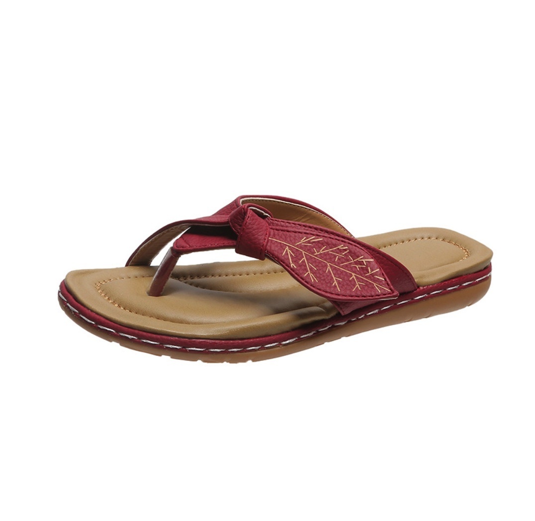 Hot selling summer outdoor fairy style Roman sandals (burgundy - size: 35-40) (contact customer service after placing the order to confirm the delivery size)