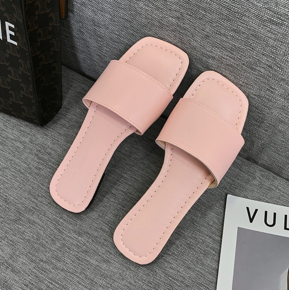 Hot selling flat slippers (pink - size: 36-42) (contact customer service after placing the order to confirm the delivery size)
