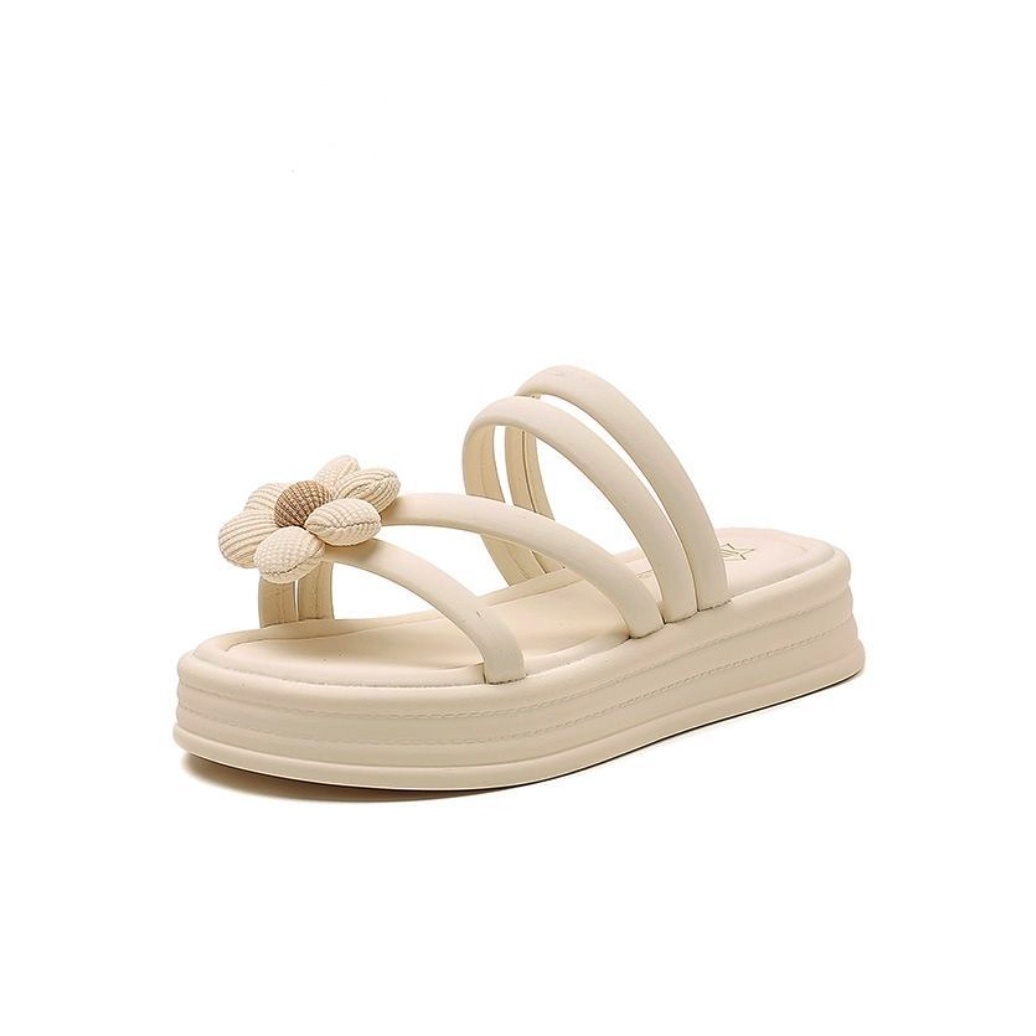 Hot selling fashionable and versatile thick-soled forest sandals (off-white - size: 35-40) (contact customer service after placing the order to confirm the delivery size)