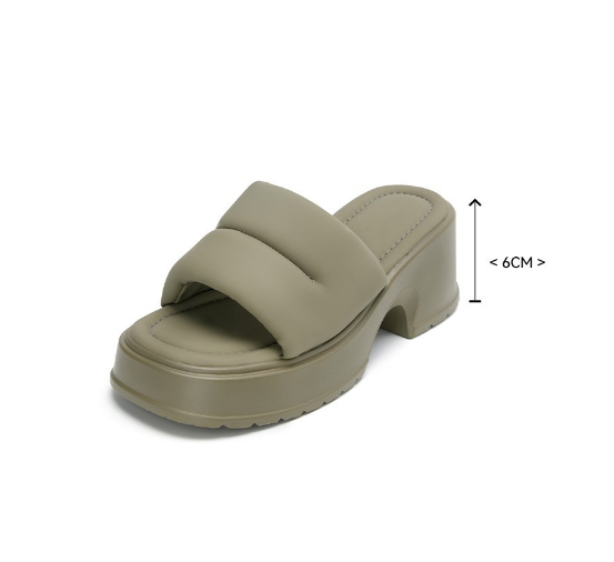 Hot selling thick heel flat sandals (grey/size 35-40) (contact customer service after placing the order to confirm the delivery size)