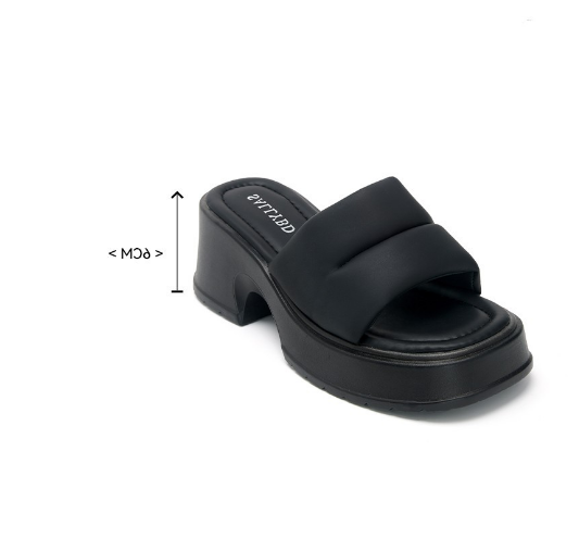 Hot selling thick heel flat sandals (black/size 35-40) (contact customer service after placing the order to confirm the delivery size)