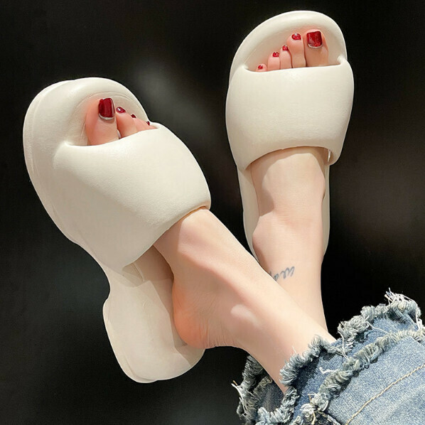 Hot selling thick-soled slippers [889 bread high heels - white] (size: 36-41) [please contact customer service to confirm the delivery size after placing the order]