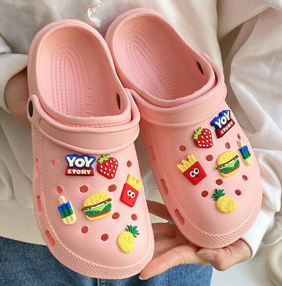 Hot selling Crocs [Pink-Hamburg Crocs] (Size: 36-43 (one size larger) [Please contact customer service to confirm the delivery size after placing the order]