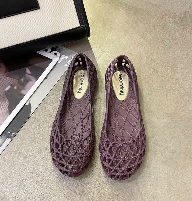 Hot Selling (Purple Size 35-40) Sandals, Crocs, Jelly Plastic Shoes (Contact customer service after placing order to confirm delivery size)