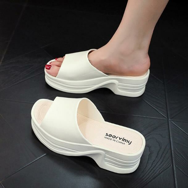 Hot selling (white size 35-40) thick-soled slippers and sandals (contact customer service after placing the order to confirm the delivery size)