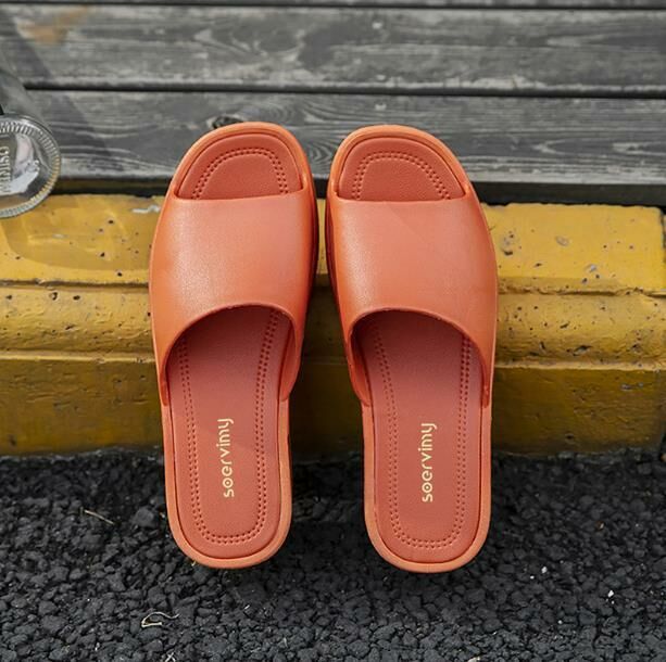 Hot selling (caramel size 35-40) thick-soled slippers and sandals (contact customer service after placing the order to confirm the delivery size)