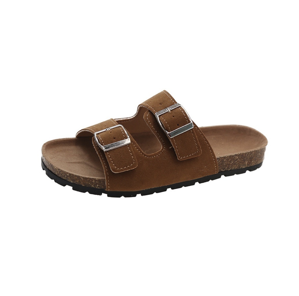 Hot selling fairy casual thick-soled women's sandals (camel) (size 35-40) (contact customer service after placing the order to confirm the delivery size)