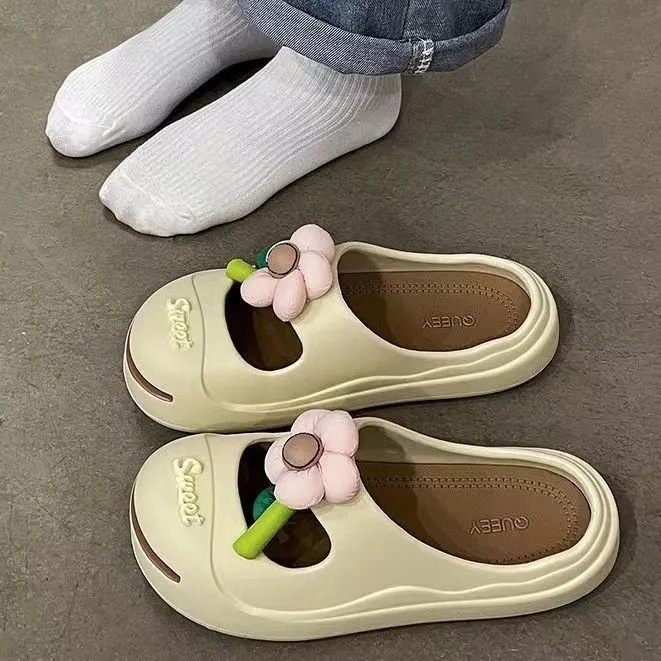 Hot selling non-slip soft-soled clogs for outerwear (size 36-41, apricot brown) [please contact customer service to confirm the delivery size after placing the order]