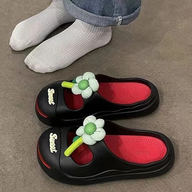 Hot selling non-slip soft-soled clogs for outdoor wear (size 36-41, black and red) [please contact customer service to confirm the delivery size after placing the order]