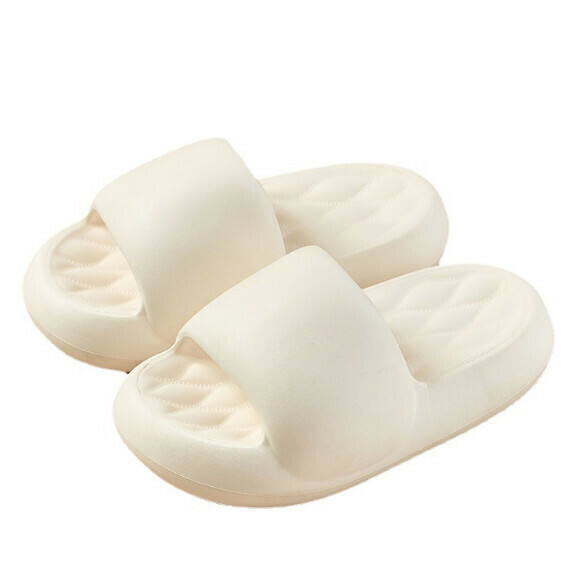 Hot selling thick-soled slippers [white - thick-soled diamond bread slippers] (size: 36-41) [please contact customer service to confirm the delivery size after placing the order]