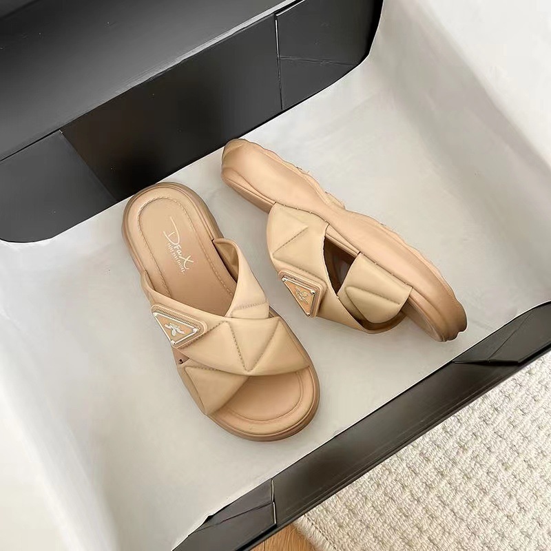Hot selling versatile thick-soled sandals (36-41 sizes, apricot color) [please contact customer service to confirm the delivery size after placing the order]