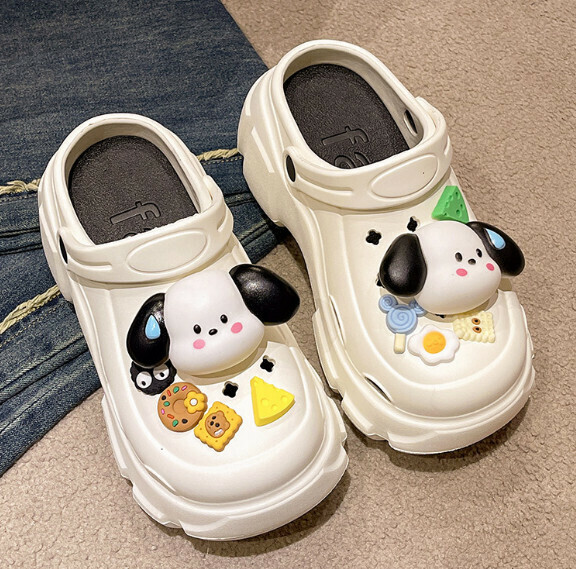Hot Selling Baotou Beach Sandals and Crocs [White - Main Picture Model (7CM Thick Sole)] (Size: 34-41) [Please contact customer service to confirm the delivery size after placing the order]