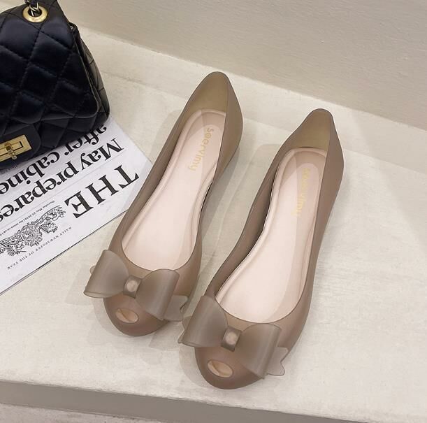 Hot selling (jelly brown size 35-40) sandals (contact customer service after placing order to confirm delivery size)