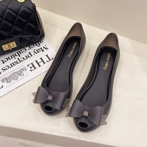 Hot Selling (Jelly Black Flower Size 35-40) Sandals (contact customer service after placing order to confirm delivery size)