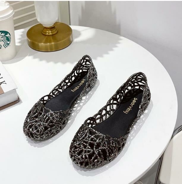 Hot selling (black size 36-41) Baotou sandals and jelly shoes (contact customer service after placing the order to confirm the delivery size)