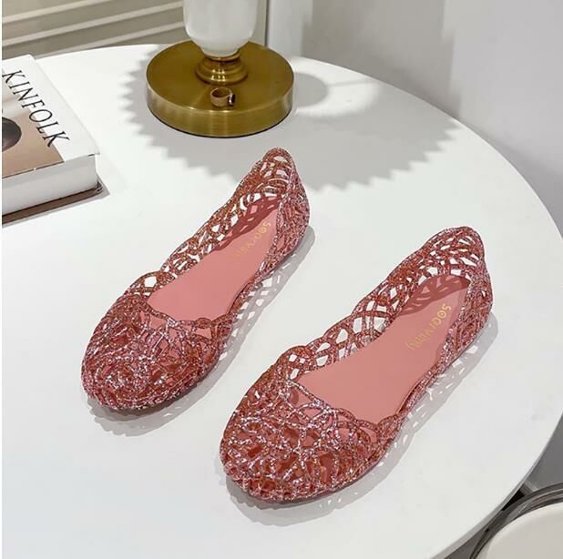 Hot selling (pink size 36-41) Baotou sandals and jelly shoes (contact customer service after placing the order to confirm the delivery size)