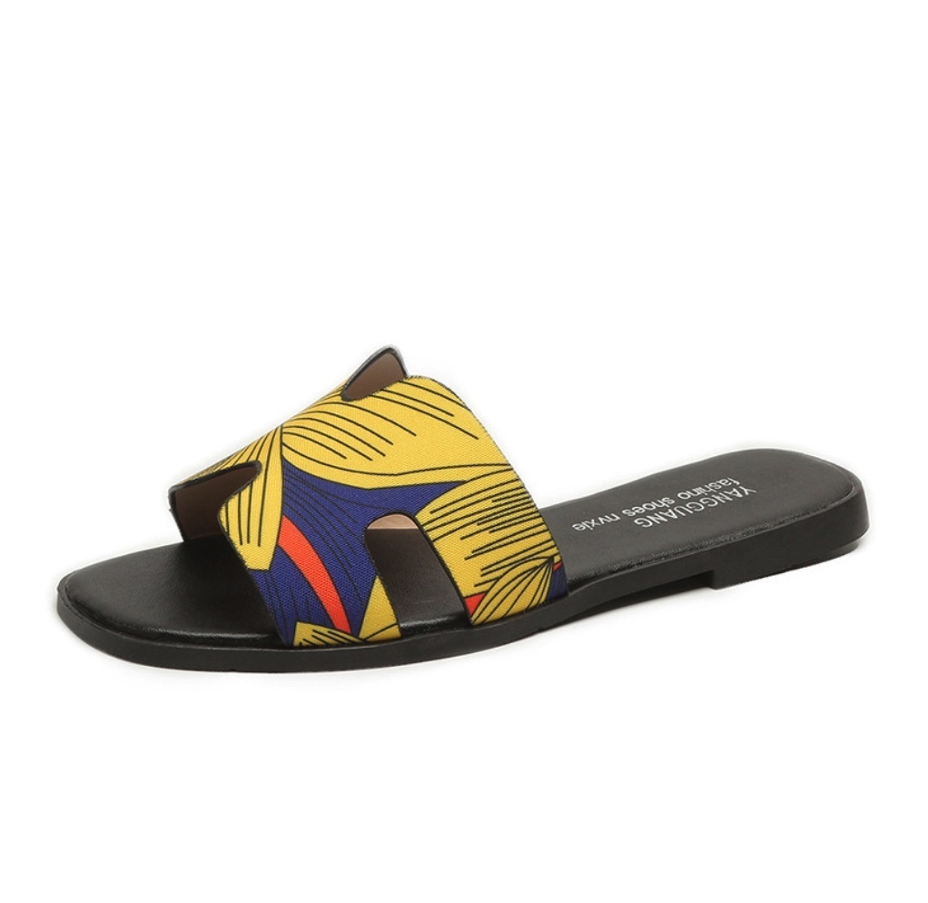 Hot selling outdoor flat slippers (orange) (size 35-41) (contact customer service after placing the order to confirm the delivery size)