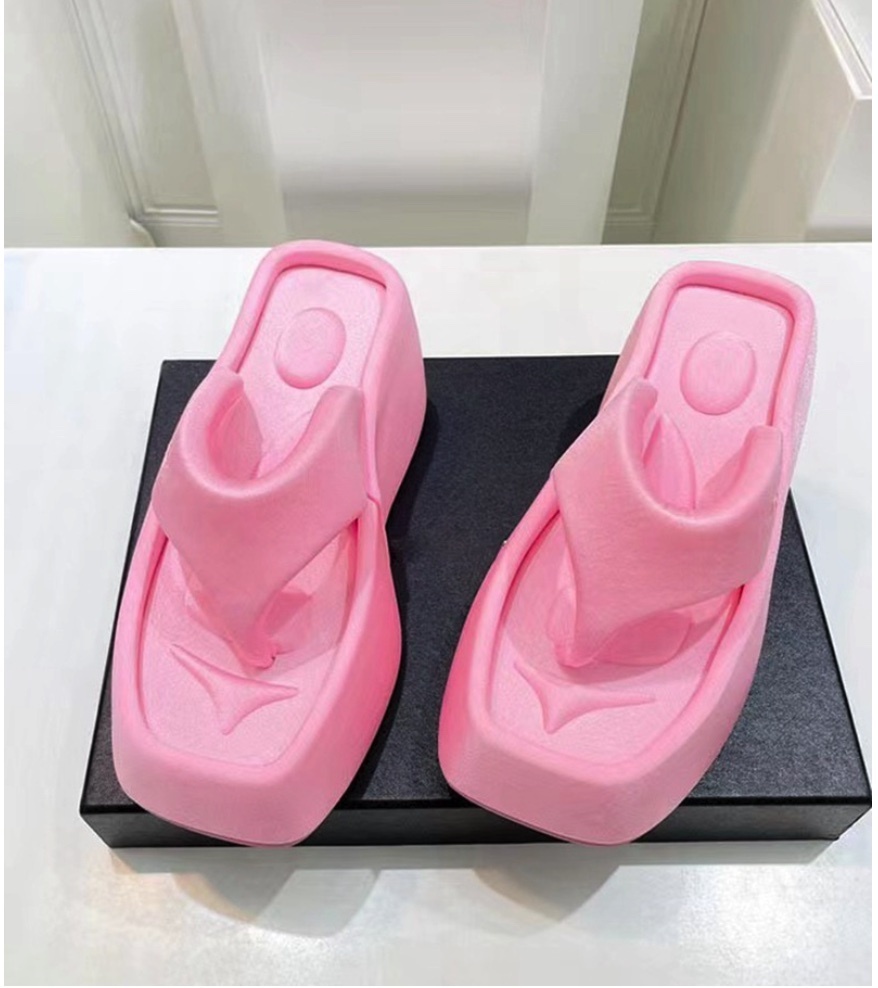 Hot selling outer wear platform thick-soled flip-flops for women (pink) (size 37-43) (contact customer service after placing the order to confirm the delivery size)