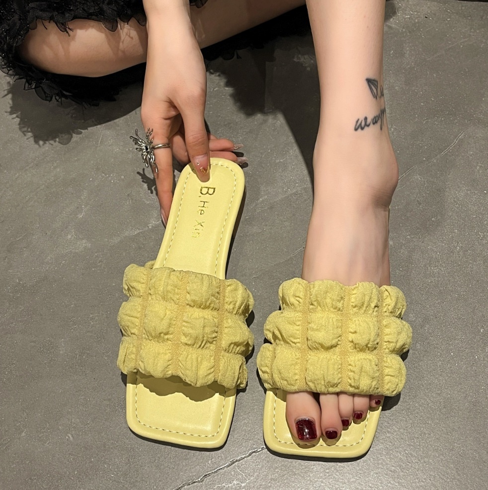 Hot selling fairy style sandals for women (yellow) (size 35-40) (contact customer service after placing the order to confirm the delivery size)