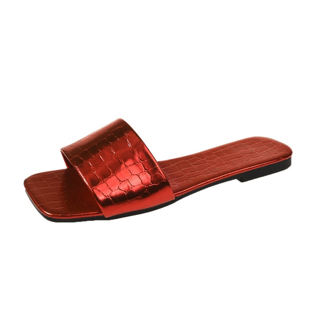 Hot selling outdoor open toe flat sandals (red) (size 35-40) (contact customer service after placing the order to confirm the delivery size)