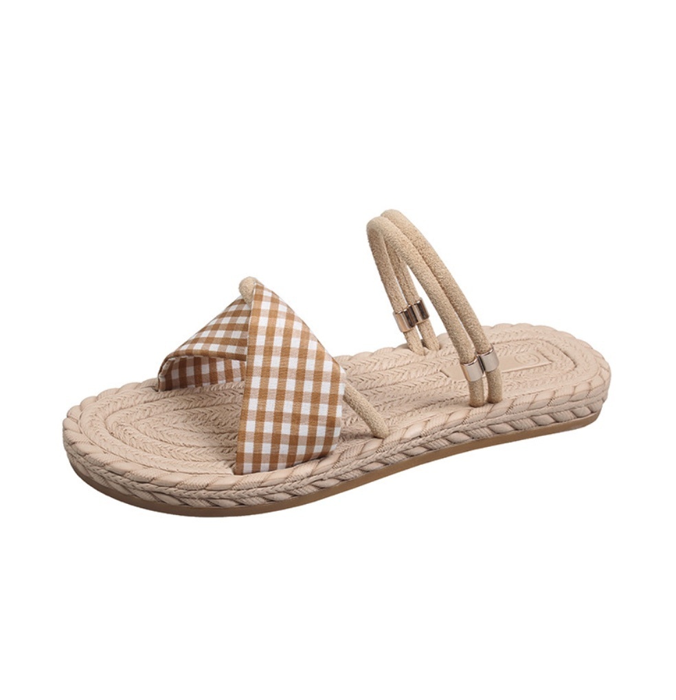 Hot selling versatile flat sandals (khaki) (size 35-40) (contact customer service after placing the order to confirm the delivery size)