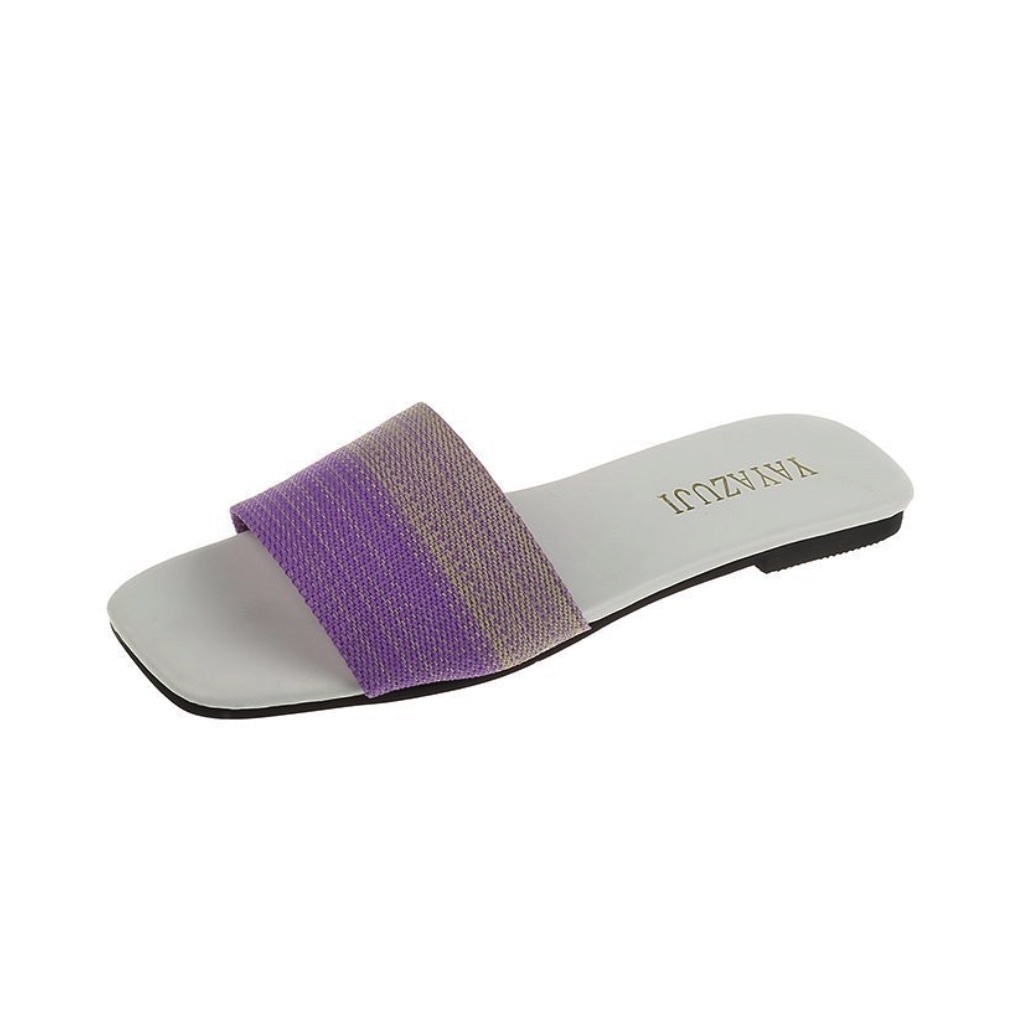 Hot style flat-soled flat sandals for outer wear (white) (size 35-40) (contact customer service after placing the order to confirm the delivery size)