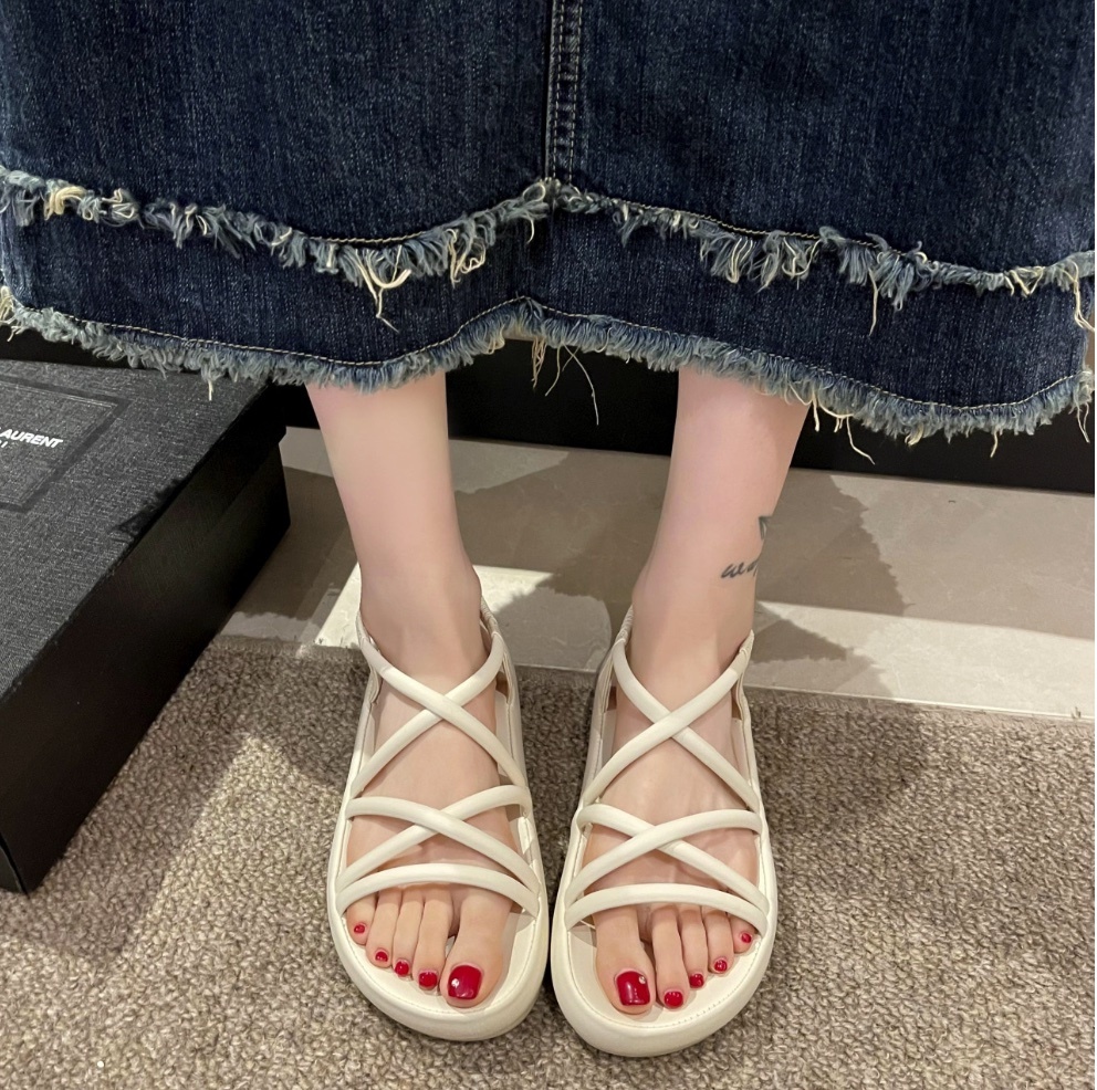 Popular casual and versatile thick-soled sandals (beige) (sizes 35-39) (contact customer service after placing the order to confirm the delivery size)